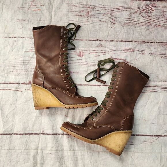 See By Chloe Leather Lace Up Platform Boots Size 39.5 - Picture 1 of 9